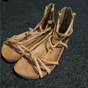 Women’s Tan Knot-Strap Gladiator Sandals (Free People)